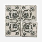 Shaped glazed antique flower ceramic
