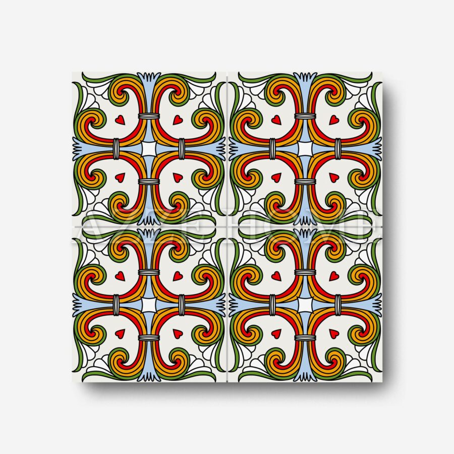navy patterned floor tiles imk02