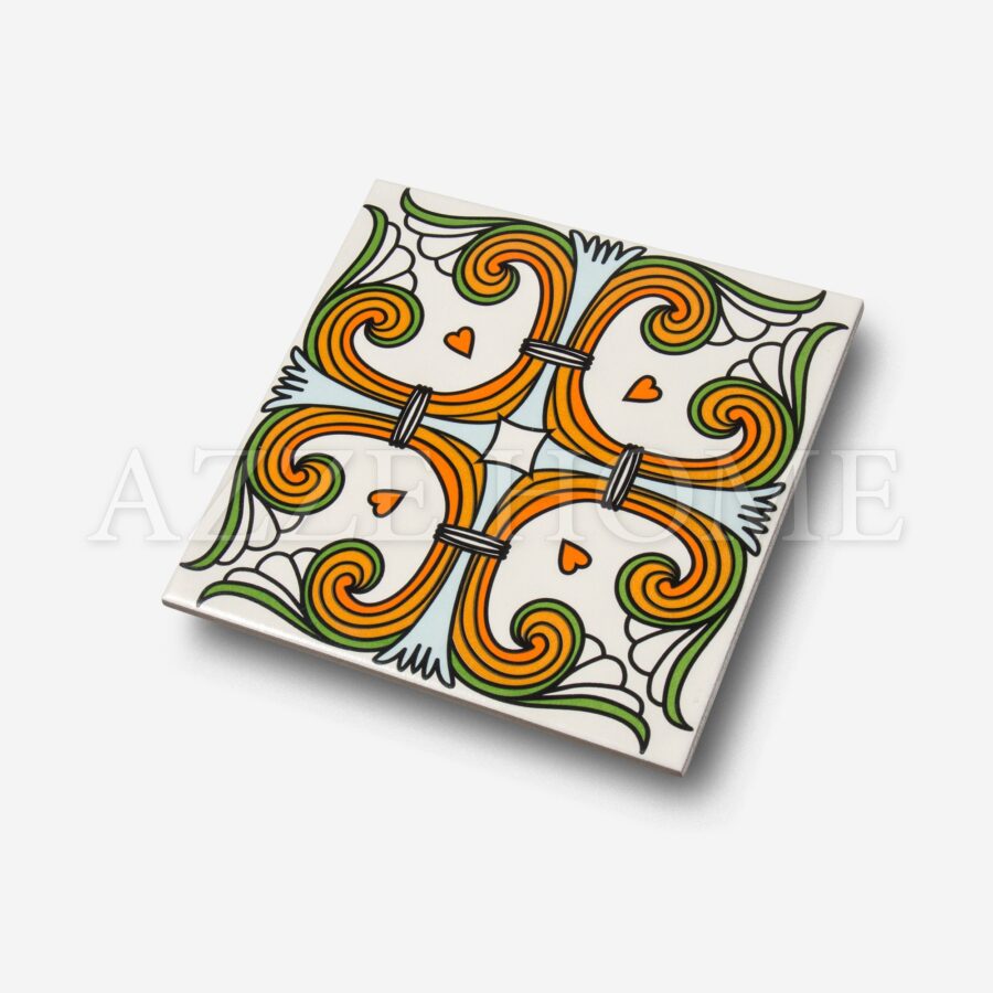 navy patterned floor tiles