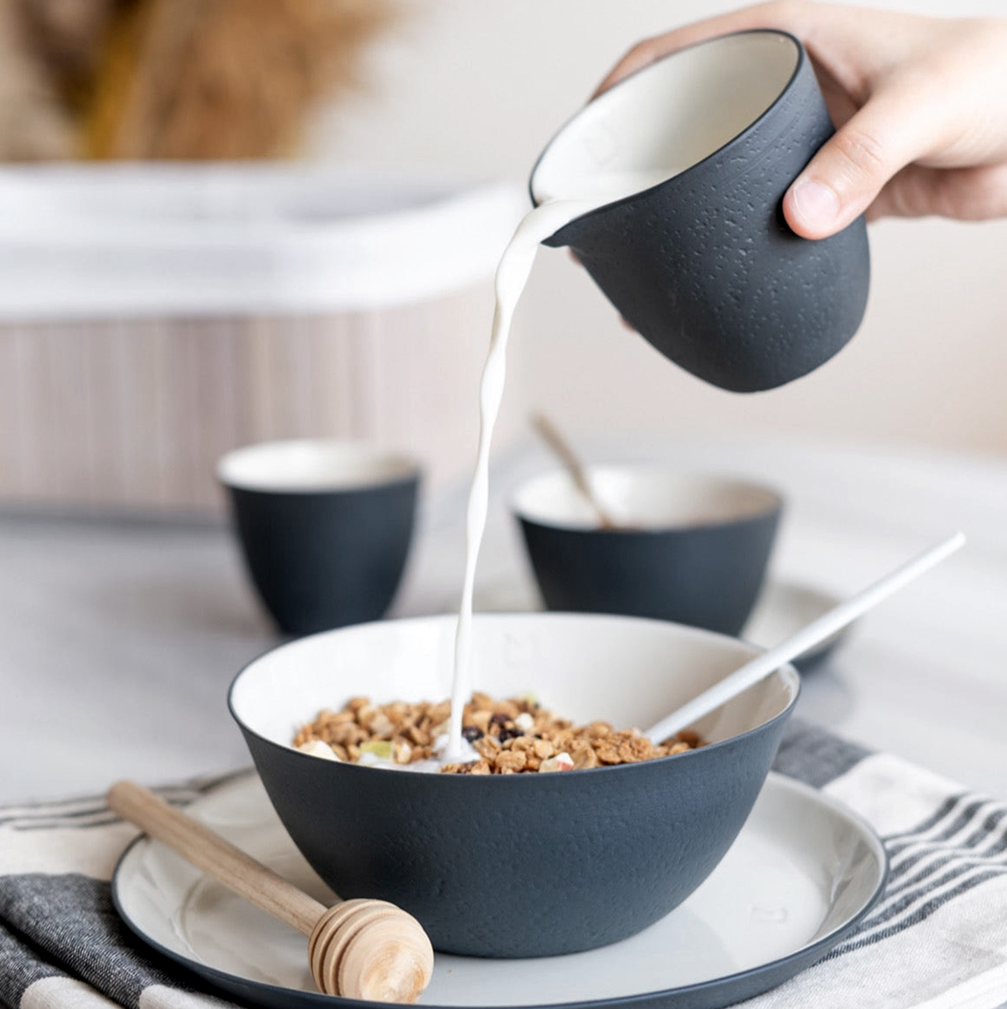 Dark Porcelain Soup Bowl - Image 4